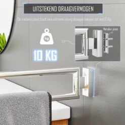 Nolad® Handdoekrek 2 Armig - Handdoekhouder - Handdoekenrek - RVS - Chroom -Badkamer Wijs 1200x1200 1775