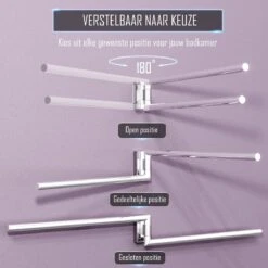 Nolad® Handdoekrek 2 Armig - Handdoekhouder - Handdoekenrek - RVS - Chroom -Badkamer Wijs 1200x1200 1776