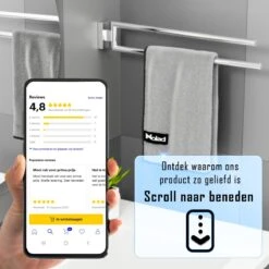 Nolad® Handdoekrek 2 Armig - Handdoekhouder - Handdoekenrek - RVS - Chroom -Badkamer Wijs 1200x1200 1777