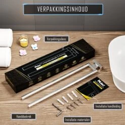 Nolad® Handdoekrek 2 Armig - Handdoekhouder - Handdoekenrek - RVS - Chroom -Badkamer Wijs 1200x1200 1779