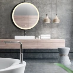 LOMAZOO Badkamerspiegel Met LED Verlichting - Badkamer Spiegel - Spiegel Badkamer - Spiegel Douche - Verwarming Anti Condens - 100 Cm Rond [DETROIT]