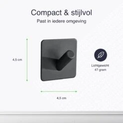 4x Handdoekhaakjes (Zelfklevend) Van RVS Zwart – Zelfklevende Haakjes – Wandhaak – Handdoekhouder – Ophanghaken Voor Keuken Of Badkamer -Badkamer Wijs 1200x1200 1809