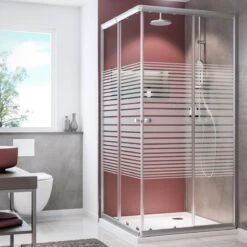 Schulte Douchecabine - Sunny Hoekinstap Met Schuifdeuren - Groot Verstelbereik 73,5 Tot Max. 88,5 Cm Hoogte 180 Cm - Zilverkleur Profiel- Veiligheidsglas Met Een Streepdecor - Montage Op Douchebak Of Direct Op De Douchevloer. -Badkamer Wijs 1200x1200 187