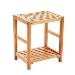 Merkloos Decopatent® Bamboe Handoekenrek - Badkamer Bankje - Houten Handdoeken Rek - Bank Voor In Badkamer - Badkamerkruk - Badkamerstoel -Badkamer Wijs 1200x1200 1886