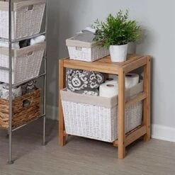 Merkloos Decopatent® Bamboe Handoekenrek - Badkamer Bankje - Houten Handdoeken Rek - Bank Voor In Badkamer - Badkamerkruk - Badkamerstoel -Badkamer Wijs 1200x1200 1888