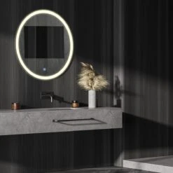 LOMAZOO Badkamerspiegel Met LED Verlichting - Badkamer Spiegel - Spiegel Badkamer - Spiegel Douche - Verwarming Anti Condens - 100 Cm Rond [DETROIT] -Badkamer Wijs 1200x1200 19