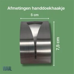 Waal© 2 Stuks RVS Handdoekhouders Zilver - Zelfklevend - Handdoek Klem - Handdoek Haak -Badkamer Wijs 1200x1200 1909