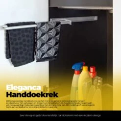 Eleganca Handdoekrek – Handdoekhouder Keuken – Handdoekstang – Ideaal Voor In Keukenkastjes – 44cm Uittrekbaar – 2 Armen – Handdoekrek Badkamer – Inclusief Bevestigingsmateriaal – Hoge Kwaliteit Aluminium – Zilver -Badkamer Wijs 1200x1200 1954
