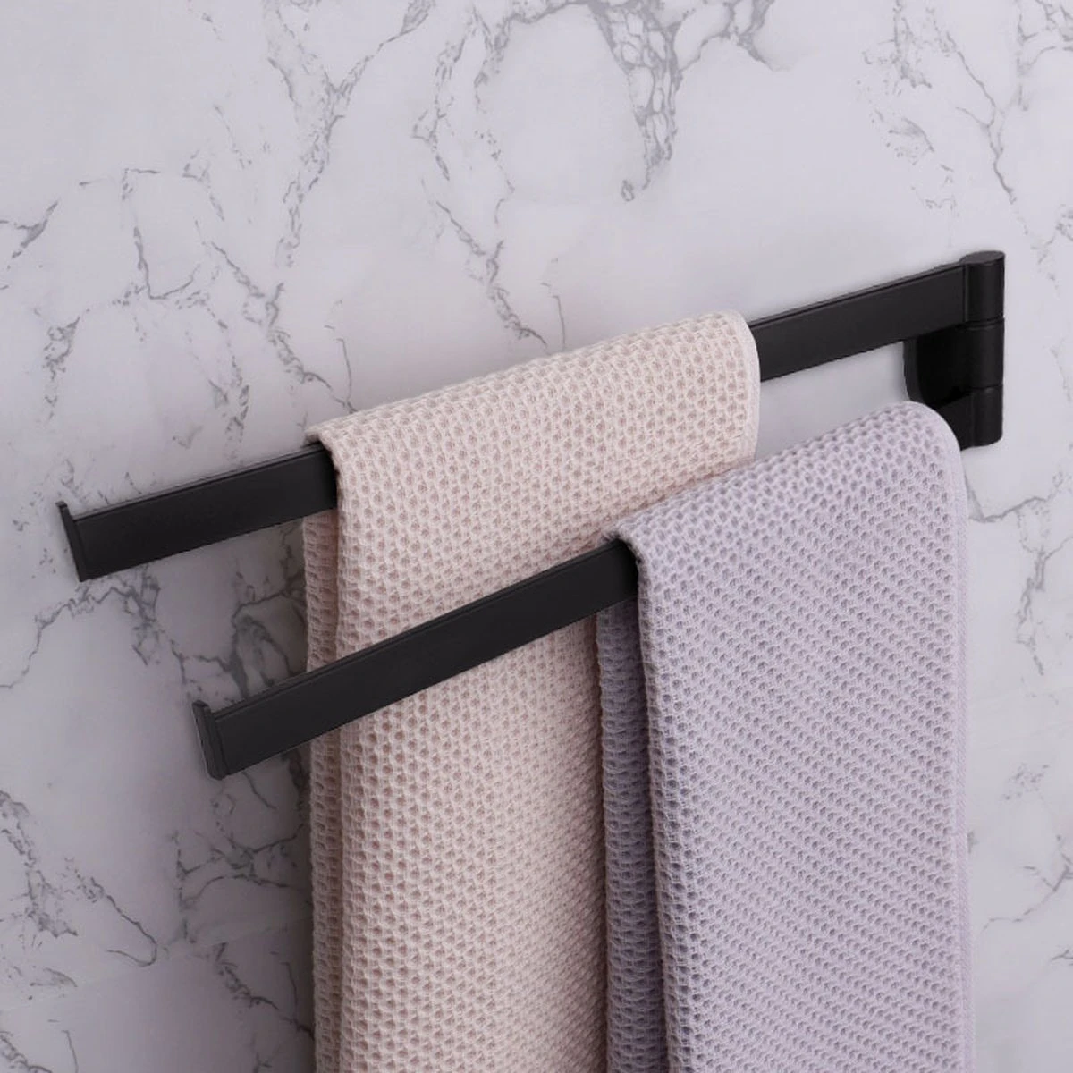 Handdoekrek Zwart - Handdoekstang - 2-armig 35cm - Mat Zwart - Inclusief Montage Materiaal 3 Handdoekrek Zwart - Handdoekstang - 2-armig 35cm - Mat Zwart - Inclusief Montage Materiaal