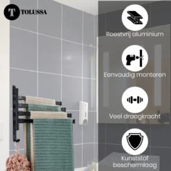 Tolussa Handdoekrek Badkamer Zwart - 30 CM - Handdoekhouder Zwart - Handdoekenrek Badkamer - Draaibaar 25 Tolussa Handdoekrek Badkamer Zwart - 30 CM - Handdoekhouder Zwart - Handdoekenrek Badkamer - Draaibaar -Badkamer Wijs 1200x1200 1965