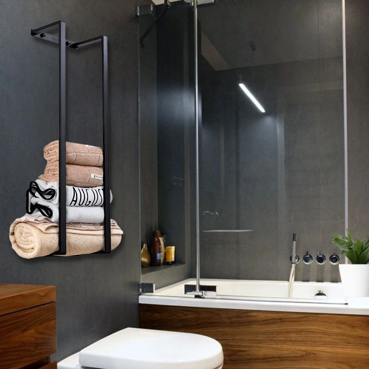 Liviner Stainless Handdoekrek - Handdoekrek Badkamer - Zwart - Handdoekenrek - Handdoekhouder - RVS 7 Liviner Stainless Handdoekrek - Handdoekrek Badkamer - Zwart - Handdoekenrek - Handdoekhouder - RVS - Afbeelding 5