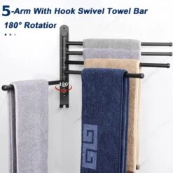 BOTC Handdoekrek - 5-armig Handdoekhouder - Handdoekstang - 180 Graden Verstelbaar - Badkamer - Zwart 11 BOTC Handdoekrek - 5-armig Handdoekhouder - Handdoekstang - 180 Graden Verstelbaar - Badkamer - Zwart -Badkamer Wijs 1200x1200 1982