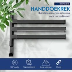 MM Brands Handdoekrek - Handdoekhouder - Badkamer Accessoires - Zelfklevend Handdoekenrek - 3-delig - Zwart - 24 X 6 X 1 CM 12 MM Brands Handdoekrek - Handdoekhouder - Badkamer Accessoires - Zelfklevend Handdoekenrek - 3-delig - Zwart - 24 X 6 X 1 CM -Badkamer Wijs 1200x1200 2020