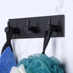 Merkloos Handdoekhaakjes - 3 In 1 Handdoekhaak - Wandhaak - Muurhaak - Zwart -Badkamer Wijs 1200x1200 2033