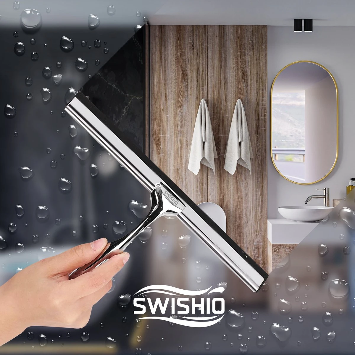 Douchewisser Met Ophangsysteem - Raamwisser - Raamtrekker - RVS - Extra Siliconen Strip 8 Douchewisser Met Ophangsysteem - Raamwisser - Raamtrekker - RVS - Extra Siliconen Strip - Afbeelding 6