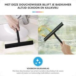 Douchewisser Met Ophanghaak – Trekker Douche – Douchetrekker Voor Badkamer – Raamwisser Douche – Zwart -Badkamer Wijs 1200x1200 2056