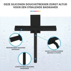 Douchewisser Met Ophanghaak – Trekker Douche – Douchetrekker Voor Badkamer – Raamwisser Douche – Zwart -Badkamer Wijs 1200x1200 2060