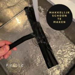 Fienosa Douchewisser Anti Kras Siliconen - Zachte Glashaak - Zwart -Badkamer Wijs 1200x1200 2070