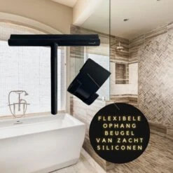 Fienosa Douchewisser Anti Kras Siliconen - Zachte Glashaak - Zwart -Badkamer Wijs 1200x1200 2076