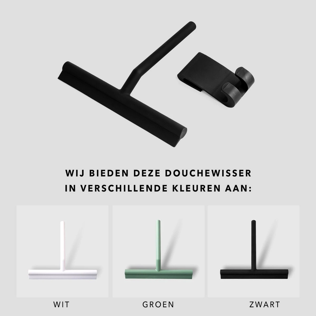 Douchewisser Zwart Met Ophangsysteem- Badkamer Accessoires- Raamwisser- Trekker Douche- Silicone- 21cm X 16cm 14 Douchewisser Zwart Met Ophangsysteem- Badkamer Accessoires- Raamwisser- Trekker Douche- Silicone- 21cm X 16cm - Afbeelding 12