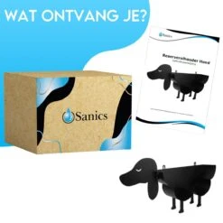 Sanics Reserverolhouder Vrijstaand - Hangend - Wandhouder - Hond - Zwart - Dier -Badkamer Wijs 1200x1200 2231