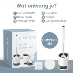 2BEHOME® Luxe Wc Borstel Met Houder - Toiletborstel Met Houder - Vrijstaand Of Hangend - Cadeau Voor Man/vrouw -Badkamer Wijs 1200x1200 2243