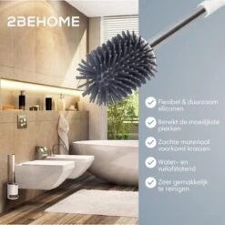 2BEHOME® Luxe Wc Borstel Met Houder - Toiletborstel Met Houder - Vrijstaand Of Hangend - Cadeau Voor Man/vrouw -Badkamer Wijs 1200x1200 2245