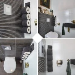 Reserverolhouder Hangend – Toiletrolhouder – Reserve Rolhouder – Zonder Boren – Rolhouder - Muur – Zwart - Antraciet - STOF & SPETTERVRIJ 21 Reserverolhouder Hangend – Toiletrolhouder – Reserve Rolhouder – Zonder Boren – Rolhouder - Muur – Zwart - Antraciet - STOF & SPETTERVRIJ -Badkamer Wijs 1200x1200 226