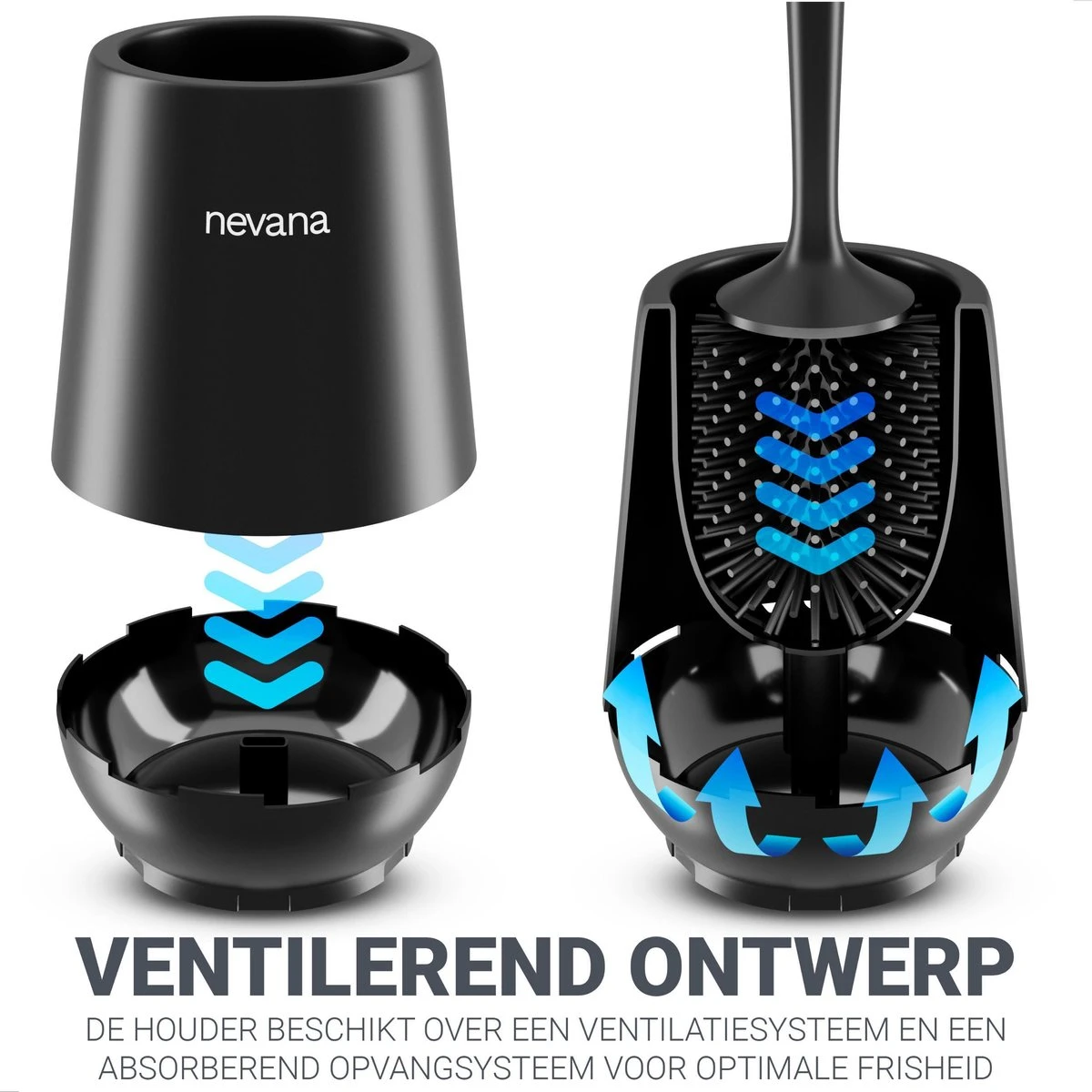 Toiletborstel Met Houder - WC Borstel - Vrijstaand - Siliconen - Zwart 8 Toiletborstel Met Houder - WC Borstel - Vrijstaand - Siliconen - Zwart - Afbeelding 6