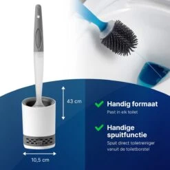 Mdxl® Siliconen WC Borstel Met Zeepdispenser - Hervulbaar - Vrijstaand Of Hangend - Sneldrogend, Hygiënisch & Antibacteriële Werking - Zonder Boren - Toilet Brush - Toiletborstel Houder - Lekbak 15 Mdxl® Siliconen WC Borstel Met Zeepdispenser - Hervulbaar - Vrijstaand Of Hangend - Sneldrogend, Hygiënisch & Antibacteriële Werking - Zonder Boren - Toilet Brush - Toiletborstel Houder - Lekbak -Badkamer Wijs 1200x1200 2268