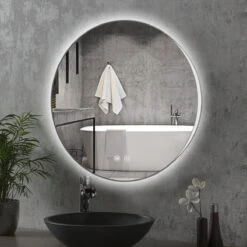 SensaHome - Led Wandspiegel Rond - Ronde Badkamerspiegel Frameloos Met LED Verlichting - Wand Gemonteerd - Anti-Condens - 2700K/4500K/6400K - Warm/Neutraal/Koud Wit - 70CM -Badkamer Wijs 1200x1200 23