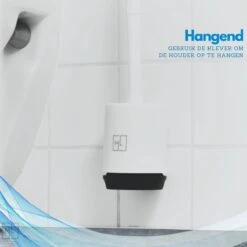 MyLife WC Borstel Met Houder - Toiletborstel - Staand Of Hangend - Extra Hygiënisch - Inclusief Muurklever - Ventilatieroosters - Nieuw Design -Badkamer Wijs 1200x1200 2312