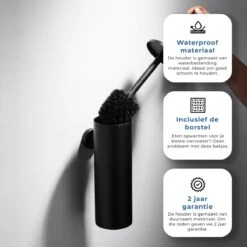 Homefy Toiletborstel Met Houder- Toiletborstel Zwart - Extra Hygiënisch - Inclusief Ophangsysteem - Zwart -Badkamer Wijs 1200x1200 2338