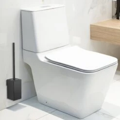 Toiletborstel Met Houder - Hangend - RVS - Mat Zwart - H 42,6 Cm -Badkamer Wijs 1200x1200 2364