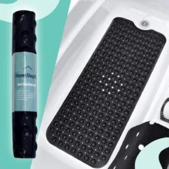 The Original - Badmat Antislip - Zwart - 100x40cm - Antislipmat Douchemat Voor Bad & Douche - Anti Slip Mat Met Zuignappen -Badkamer Wijs 1200x1200 237