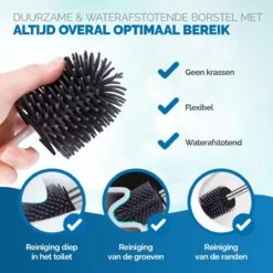 WITTS WC Borstel Met Houder - Staand Of Hangend – Mat Zwart - Incl. Absorberende Pad -Badkamer Wijs 1200x1200 2385