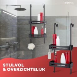 SIAFOSS Doucherek XL Zonder Boren Doucherek Hangend - 100% Stevig - 100% RVS - Hangend Badkamerrekje - Doucherek Aan Douchewand - Badkamer Accessoires - RVS Zwart - 2 Laags - Douchemand 15 SIAFOSS Doucherek XL Zonder Boren Doucherek Hangend - 100% Stevig - 100% RVS - Hangend Badkamerrekje - Doucherek Aan Douchewand - Badkamer Accessoires - RVS Zwart - 2 Laags - Douchemand -Badkamer Wijs 1200x1200 2394