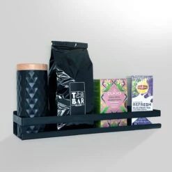 DesignX - Doucherek Zwart Hangend - 40CM Kruidenrek Keukenrek Ophangbaar - Caddy - Planchet - Wandrek Industrieel - Badkamer - Keuken -Badkamer Wijs 1200x1200 2396