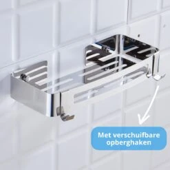 BrandtBergkamp RVS Doucherek 2 Laags – Zonder Boren – Doucherekje Hangend – Badkamerrek Zilver -Badkamer Wijs 1200x1200 2459
