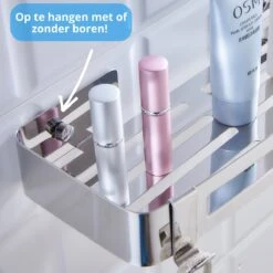 BrandtBergkamp RVS Doucherek 2 Laags – Zonder Boren – Doucherekje Hangend – Badkamerrek Zilver -Badkamer Wijs 1200x1200 2464