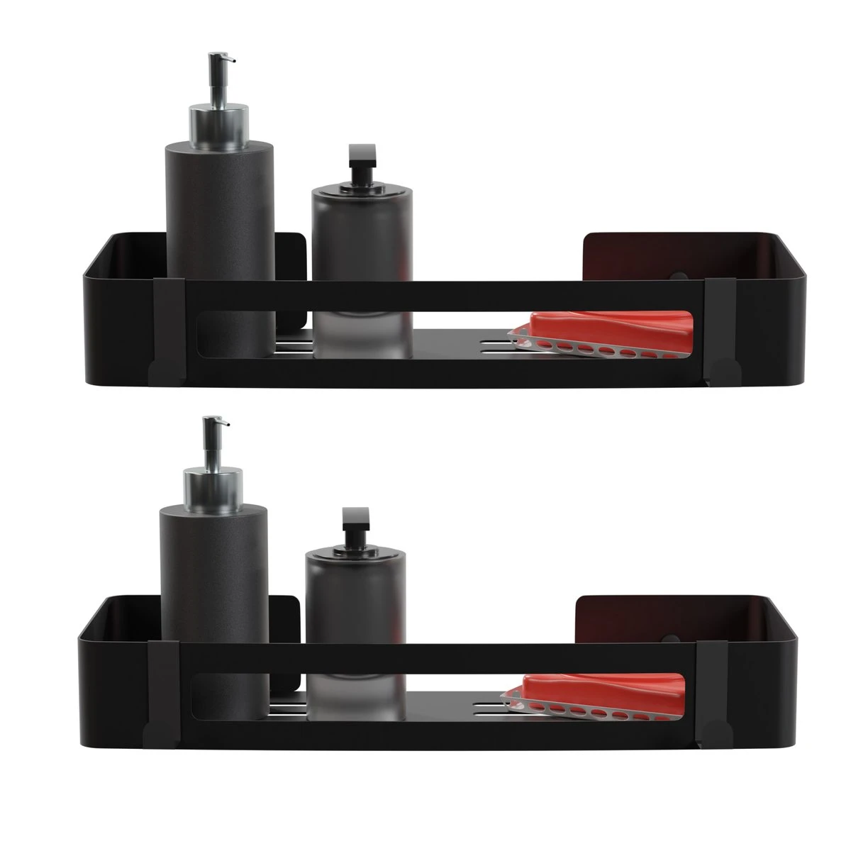 BrandtBergkamp RVS Doucherek 2 Laags – Zonder Boren – Doucherekje Hangend – Badkamerrek Zwart 3 BrandtBergkamp RVS Doucherek 2 Laags – Zonder Boren – Doucherekje Hangend – Badkamerrek Zwart