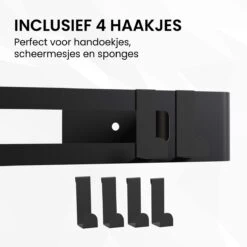 BrandtBergkamp RVS Doucherek 2 Laags – Zonder Boren – Doucherekje Hangend – Badkamerrek Zwart 18 BrandtBergkamp RVS Doucherek 2 Laags – Zonder Boren – Doucherekje Hangend – Badkamerrek Zwart -Badkamer Wijs 1200x1200 2470