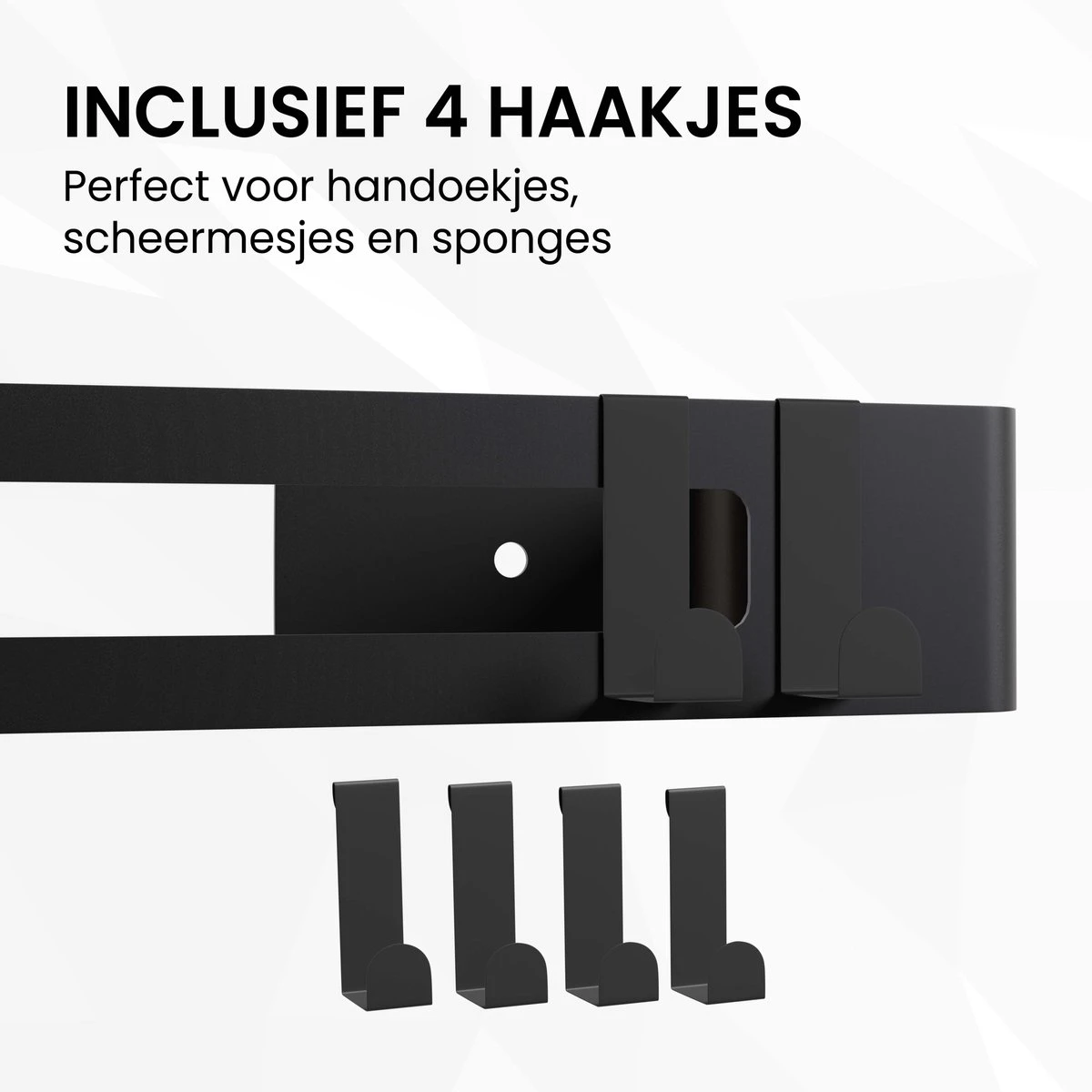 BrandtBergkamp RVS Doucherek 2 Laags – Zonder Boren – Doucherekje Hangend – Badkamerrek Zwart 8 BrandtBergkamp RVS Doucherek 2 Laags – Zonder Boren – Doucherekje Hangend – Badkamerrek Zwart - Afbeelding 6