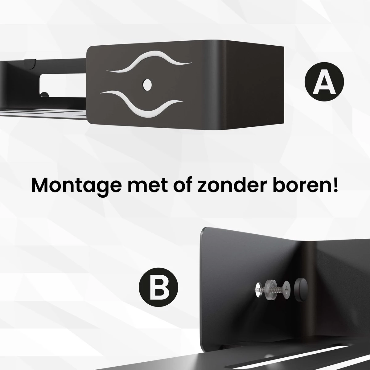 BrandtBergkamp RVS Doucherek 2 Laags – Zonder Boren – Doucherekje Hangend – Badkamerrek Zwart 9 BrandtBergkamp RVS Doucherek 2 Laags – Zonder Boren – Doucherekje Hangend – Badkamerrek Zwart - Afbeelding 7