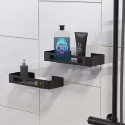 BrandtBergkamp RVS Doucherek 2 Laags – Zonder Boren – Doucherekje Hangend – Badkamerrek Zwart 21 BrandtBergkamp RVS Doucherek 2 Laags – Zonder Boren – Doucherekje Hangend – Badkamerrek Zwart -Badkamer Wijs 1200x1200 2473