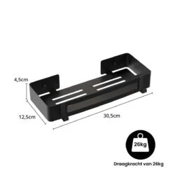BrandtBergkamp RVS Doucherek 2 Laags – Zonder Boren – Doucherekje Hangend – Badkamerrek Zwart 23 BrandtBergkamp RVS Doucherek 2 Laags – Zonder Boren – Doucherekje Hangend – Badkamerrek Zwart -Badkamer Wijs 1200x1200 2475