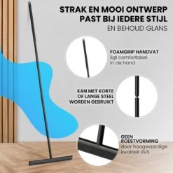 Vloertrekker Met Steel - Vloerwisser Voor In Badkamer - Watertrekker Douche - Douchewisser Zwart -Badkamer Wijs 1200x1200 249