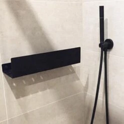 Doucherek Zwart - Shampoo Rek - RVS - Eenvoudig Te Monteren -Badkamer Wijs 1200x1200 2491