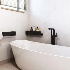 Doucherek Zwart - Shampoo Rek - RVS - Eenvoudig Te Monteren -Badkamer Wijs 1200x1200 2492