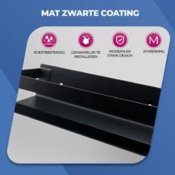 Roegaarden Doucherek Zonder Boren - Doucherekjes - Hangend - Zwart RVS - 23 CM -Badkamer Wijs 1200x1200 2498